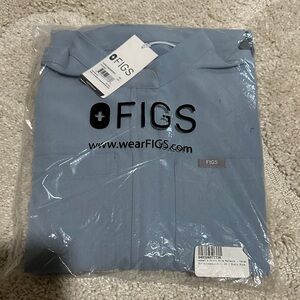 FIGS Rafaela Cargo Scrub Jumpsuit Dusty Blue